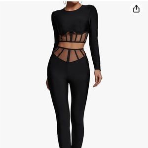 Bella Barnett Black Jumpsuit with cut outs